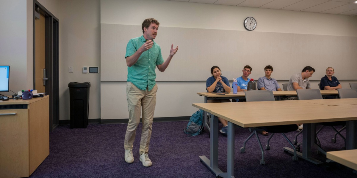 Gerard Rothfus teaching in classroom