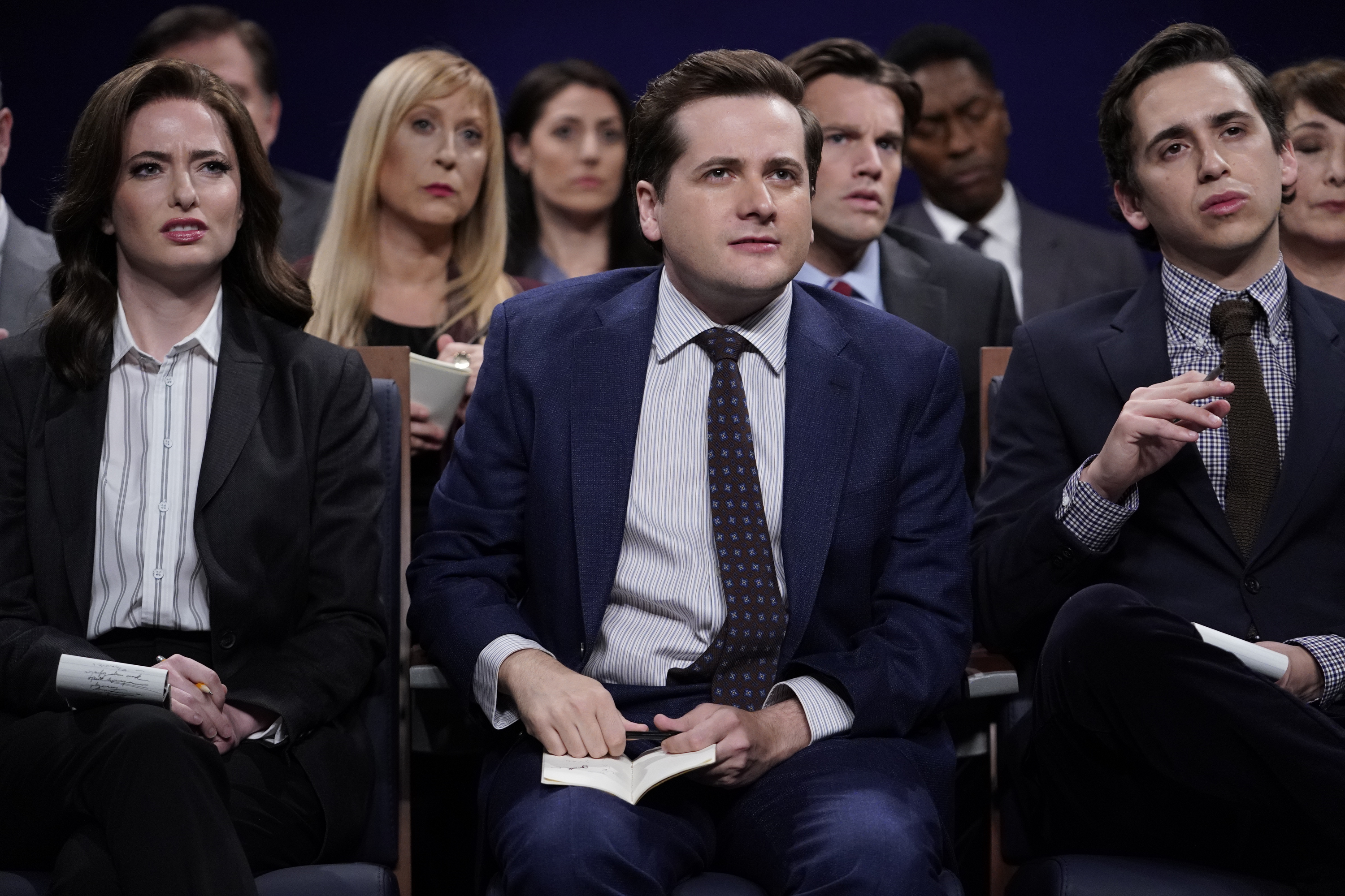 Jeremy Culhane, middle, on the set of SNL. Courtesy Lloyd Bishop.