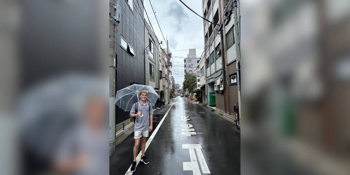 Jake Rogers on a street in Japan