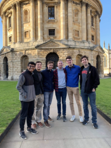 Sims with a group of friends in Oxford, England